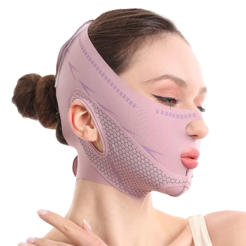 Cinturón de Estiramiento Facial reutilizable para mujer, vendaje adelgazante de cara, moldeador de línea en V, levantamiento de barbilla, herramientas de cuidado de la piel de belleza Facial antiarrugas