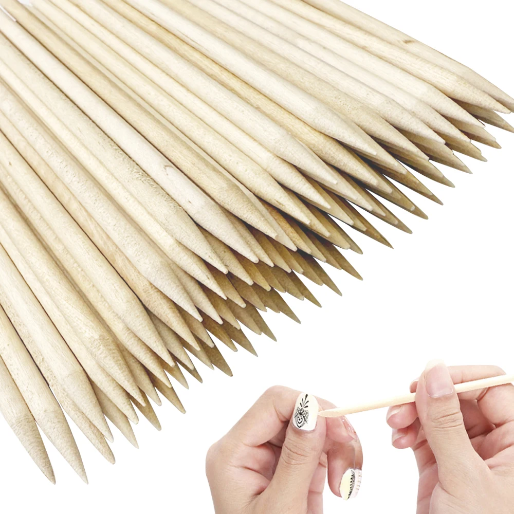 200 stücke Nail art Pusher Holz Nagel Sticks Multifunktionale Nagelhautschieber Maniküre Pediküre Werkzeug Für Nagelhaut Reinigung Entferner Werkzeug