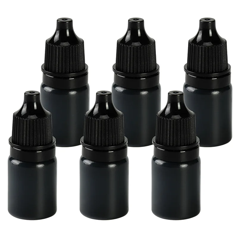 

500pcs 5/10/15/20 ML Eyes Liquid Dropper Bottles Refillable Black Bottles Empty Plastic Squeezable DIY Containers