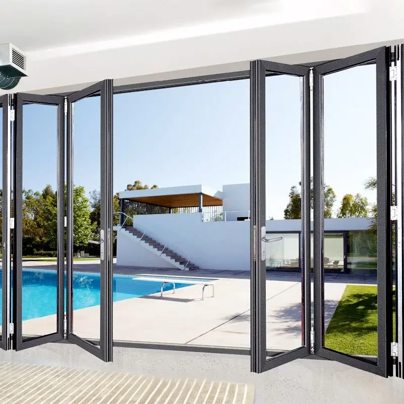 Cost-effective Insulated Soundproof Interior Bifold Doors Aluminium Exterior Bi Fold Accordion Patio Doors