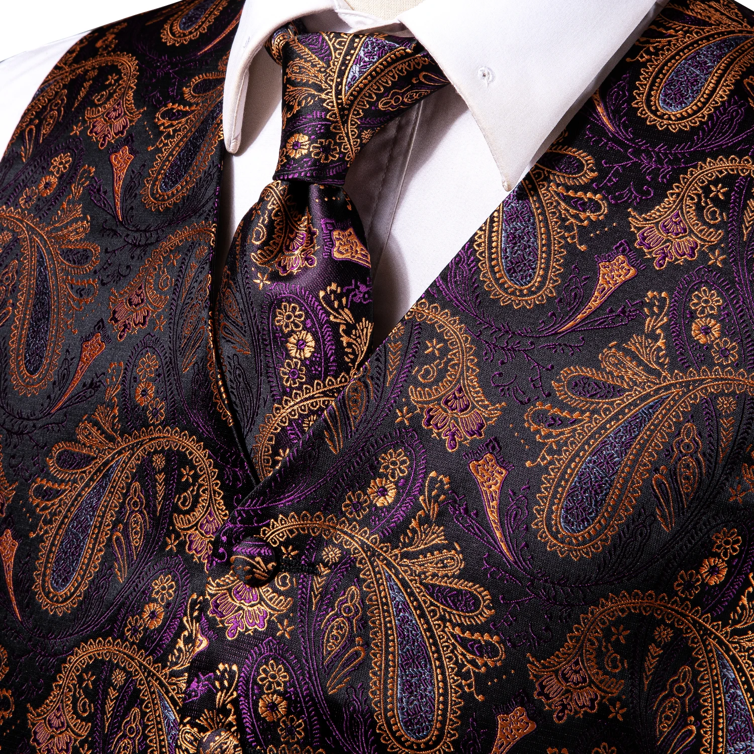 Fioletowo-złoty zestaw dodatkó – Pocket Square Set recenzja i cena