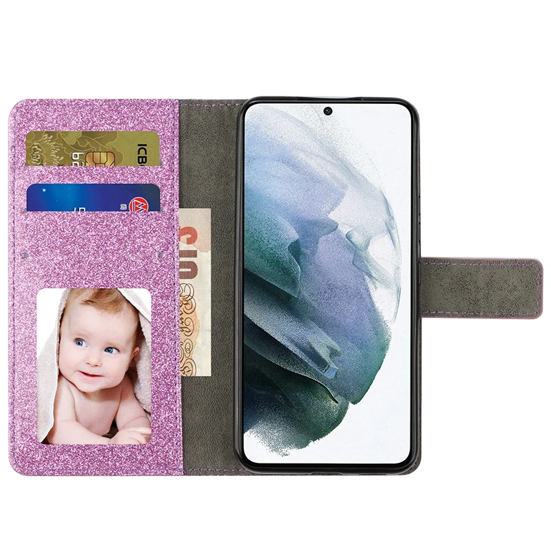 Wallet Glitter Flash Diamond Case For Samsung Galaxy S25 S24 Ultra S23 S22 S21 A26 A36 A56  A15 A52 A53 A54 A34 Flip