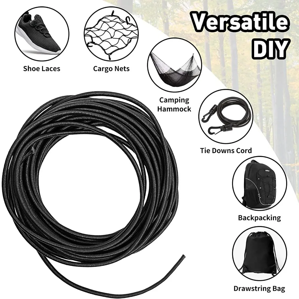 Elastic Rope Rubber Belt Bungee Cords, 3/4/5/6mm