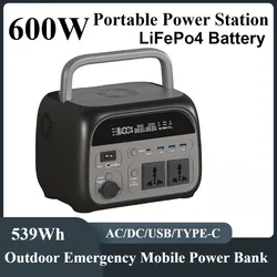 600W Portable Power Station 593Wh 110V/220V solar generetor Supply with UPS Pure Sine Wave AC Outlets   Backup Battery Camping