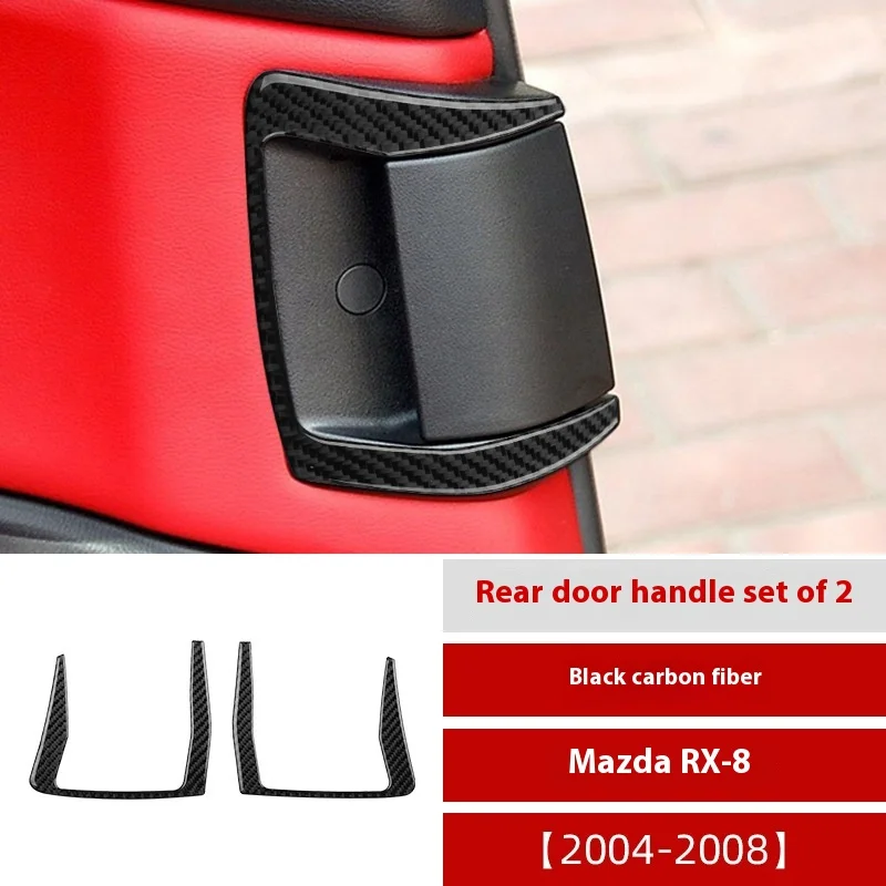 

For Mazda 04-08 RX-8 Interior Modification Carbon Fiber Rear Door Handle Decorative Sticker