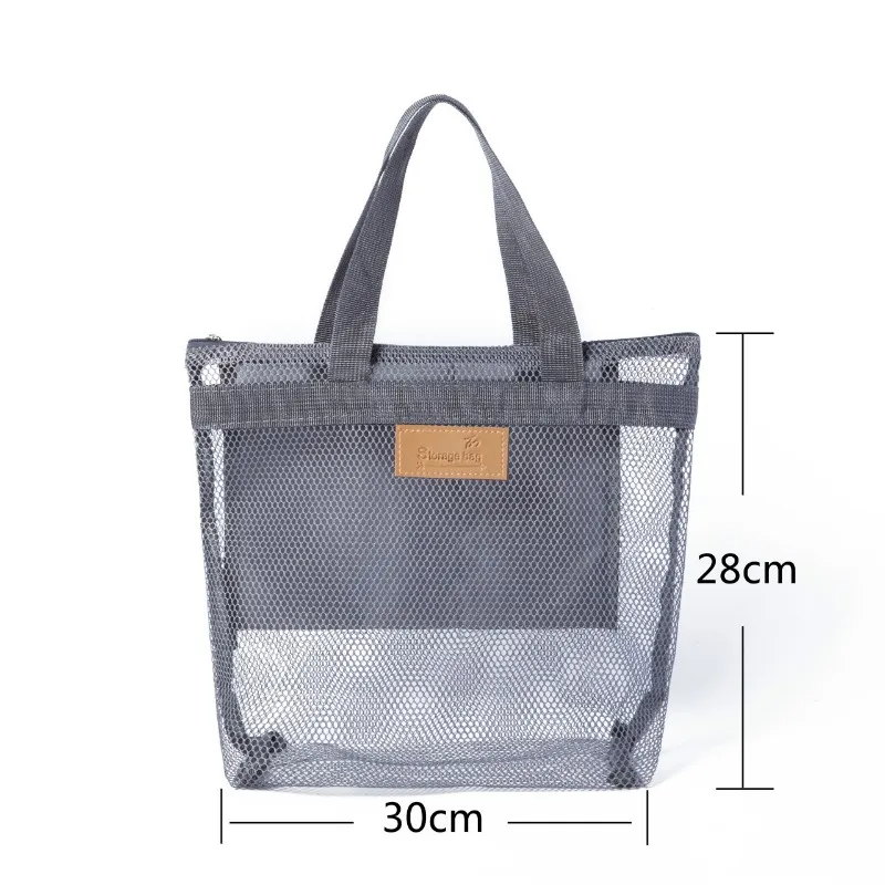 Women Beach Gym Bath Cosmetic Bag Set Makeup Mesh Toiletry Bags Men Wash Organizer Portable Pouch Travel Storage Shopping Bag