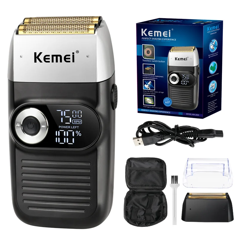 Kemei Original Electric Shaver Rechargeable Powerful Floating Razor Balds Head Shaving Machine for Men KM-2026 KM-2027