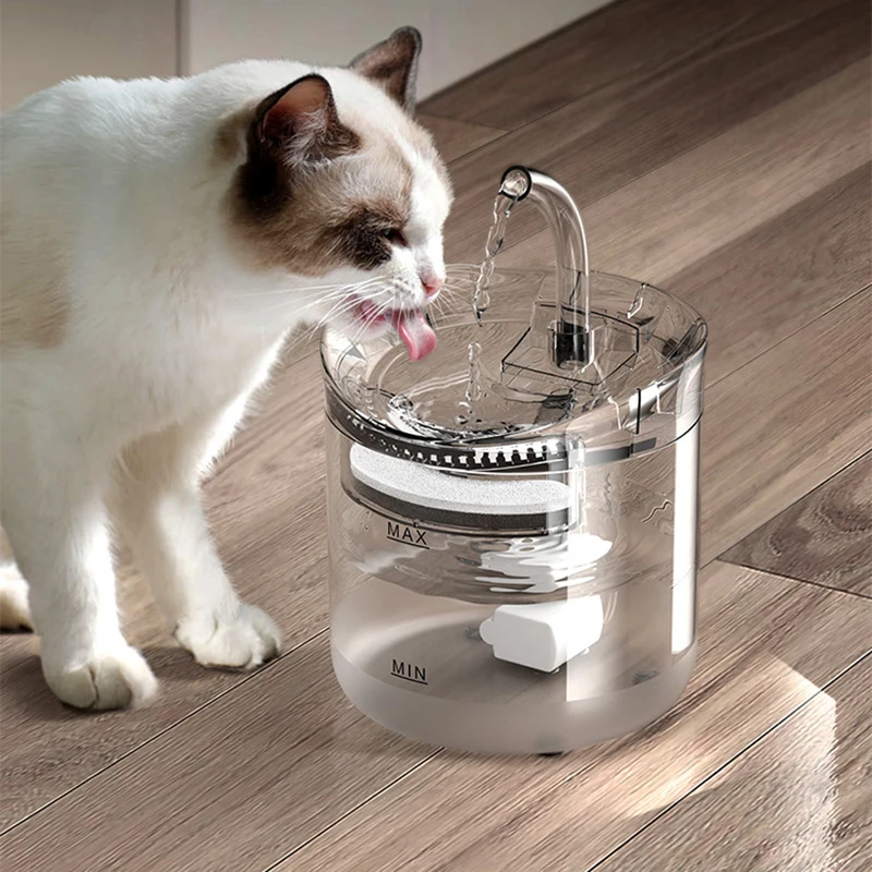 

2L/68oz Cat Water Fountain Filter Automatic Sensor Drinker Cat Fountain Pet Water Dispenser Auto Drinking Fountain For Cats