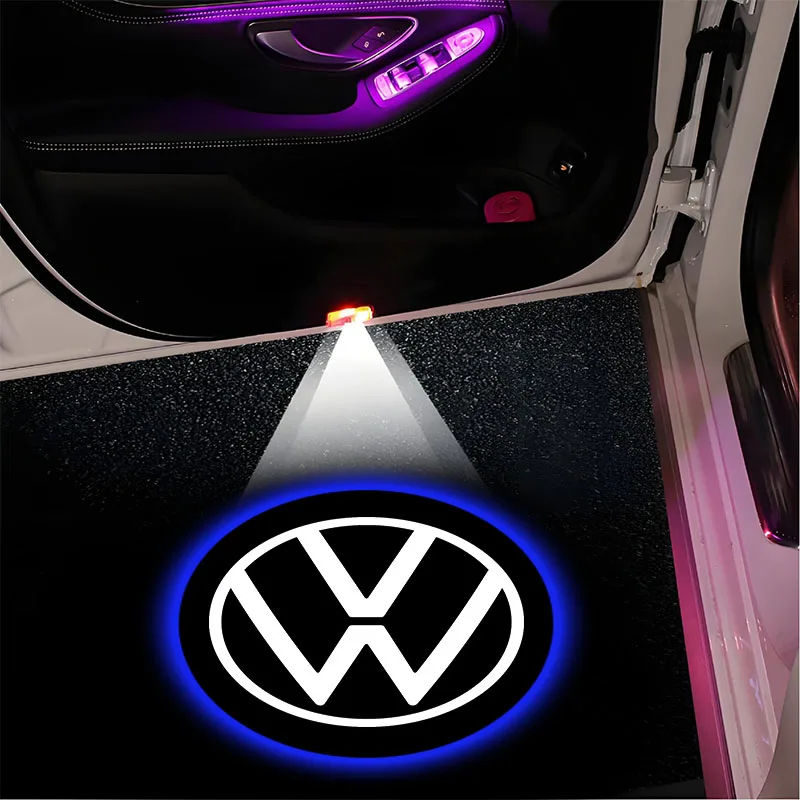 Car Welcome Light Door Side Projector Induction Lamp Accessories For Volkswagen Polo Tiguan Passat Golf Touareg Magotan Jetta