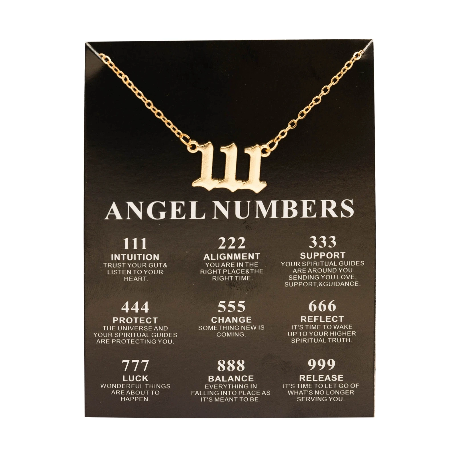 New Angel Number 777 Necklace For Women 111 222 333 444 555 666 888 999 Pendant Gold Color Chain Female Jewelry With Card image 5