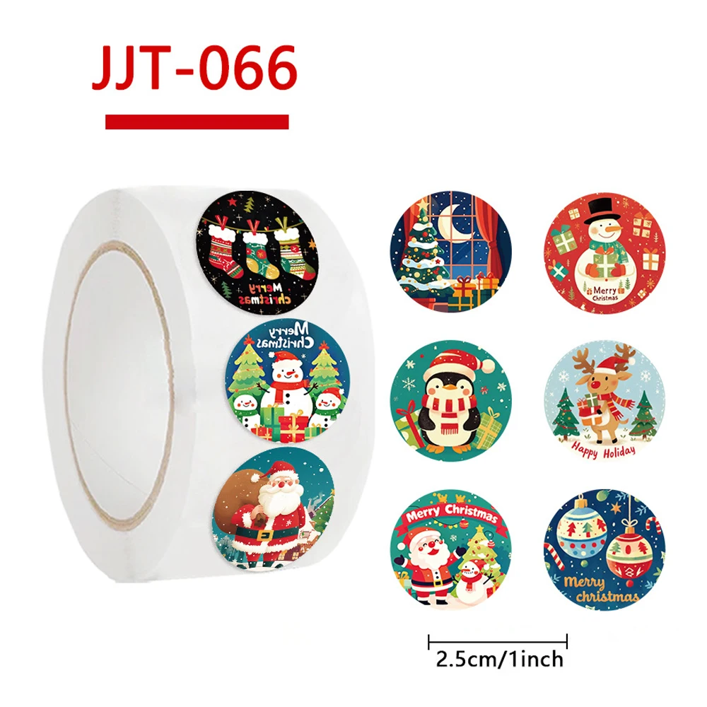 500pcs/Roll Kawaii Christmas Reward Stickers Funny Cute Santa Claus DIY Phone Guitar Cartoon Decoration Seal Label Sticker Gifts
