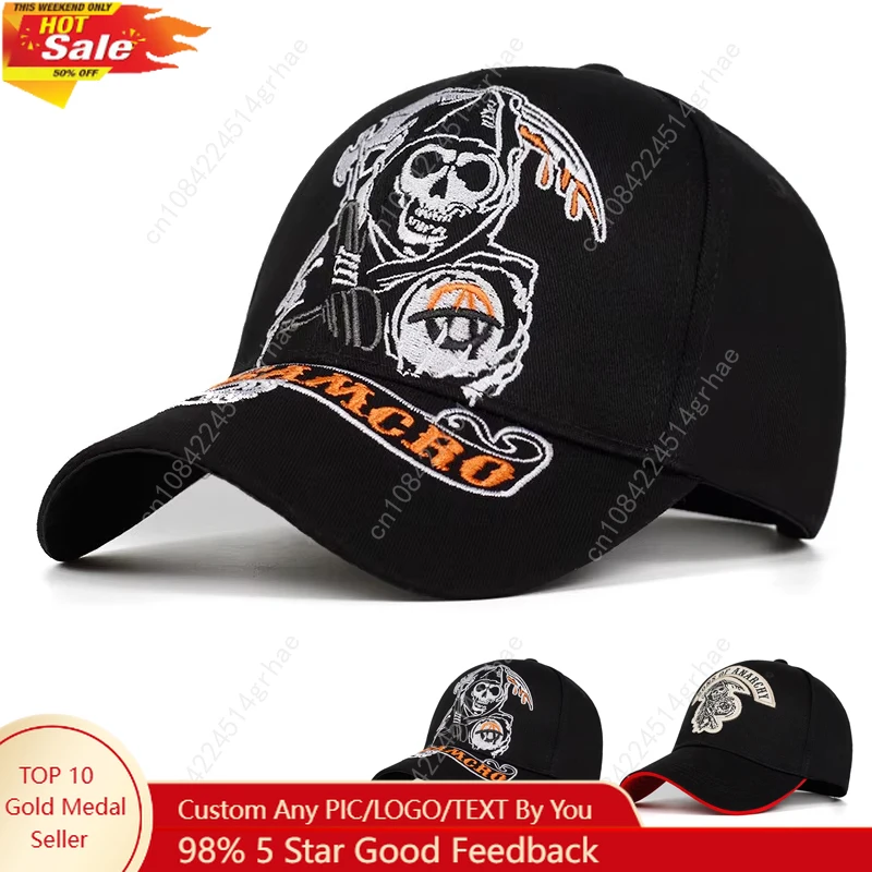 

Unisex SAMCRO Embroidery Baseball Caps Outdoor Adjustable Spring and Autumn Casual Sunscreen Hat