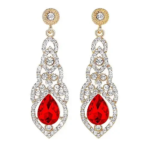 Fashion Crystal Chandelier Teardrop Diamond Studded Dangle Earrings White Gold Rose Gold Metal Earrings For Woman Jewelry Gift