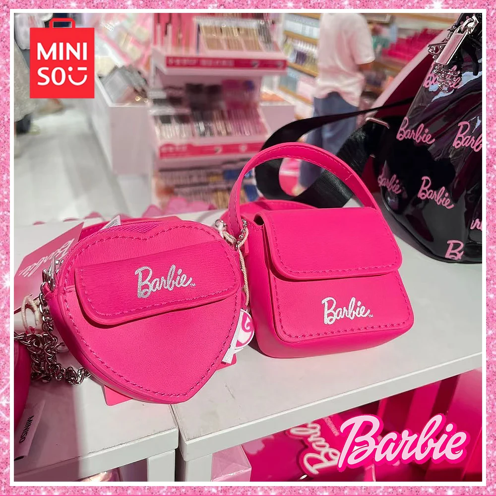 

Miniso 2024 New Barbie Sweet and Cute Y2K Mini Love Portable Handbag Crossbody Birthday Gift Christmas Halloween Girl Gift