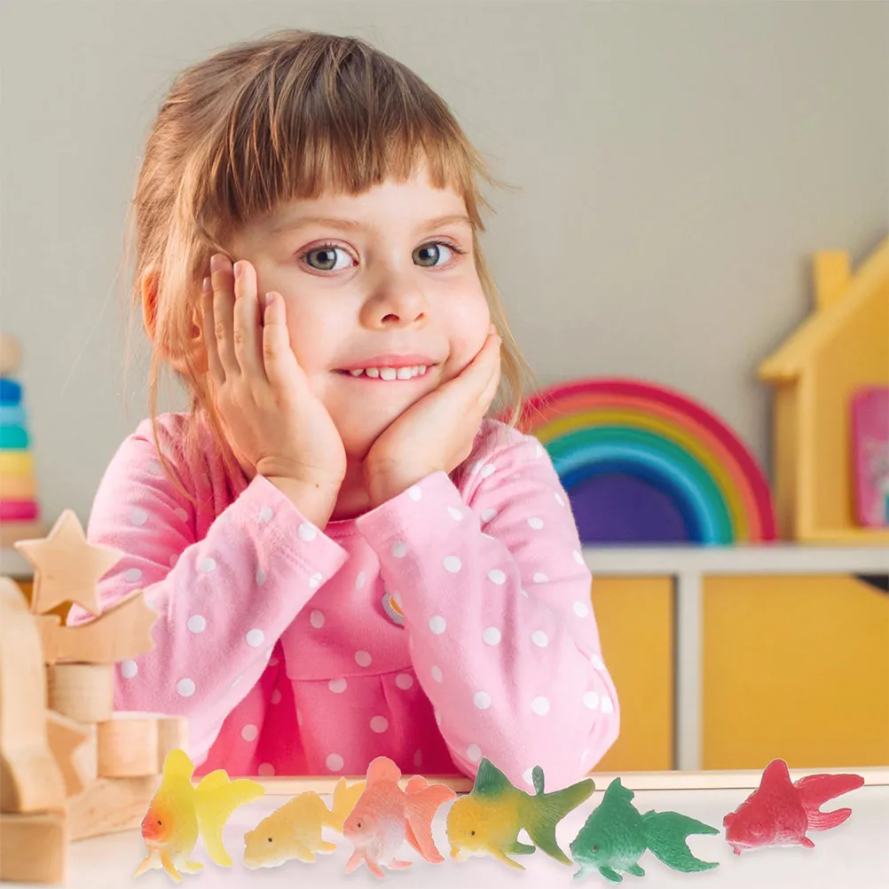 

12 шт. реалистичных моделей золотых рыбок, тонкая работа, деликатная текстура поверхности, развивающие игрушки для детей, компактные, экологичные.