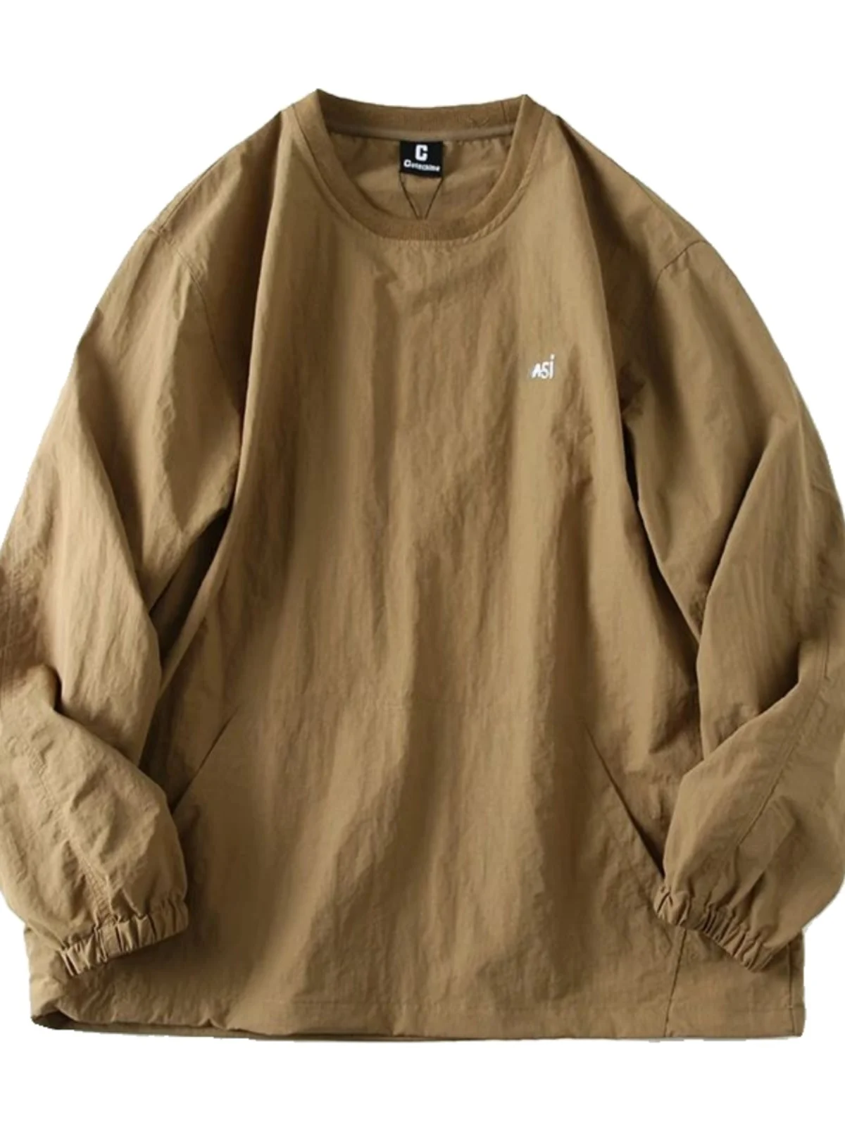 Mole Masculino Estilo Japonês Retrô em Tecido Impermeável, Manga Longa, Cor Sólida, Casual e Faion