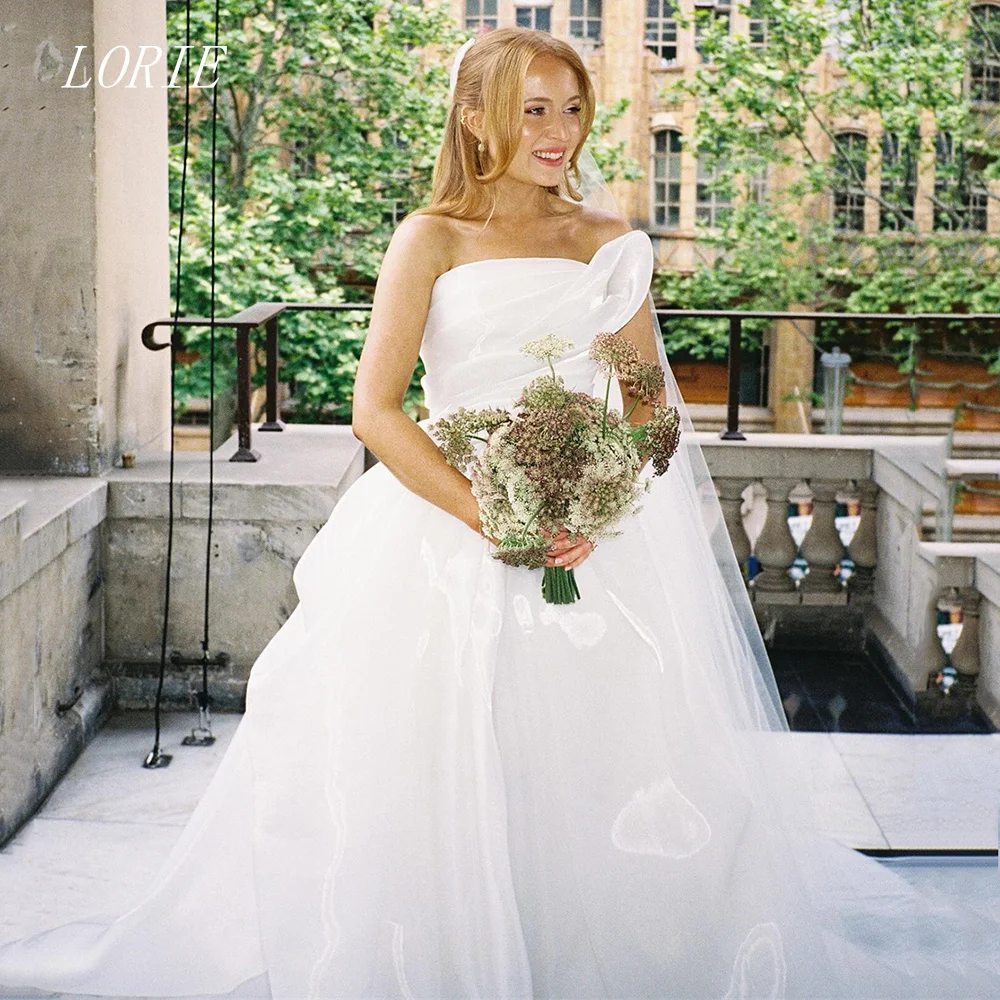 LORIE Luxury A Line Wedding Dress Graceful Sleeveless Bridal Dresses stylish Pleat Wedding Gown Customized 2026