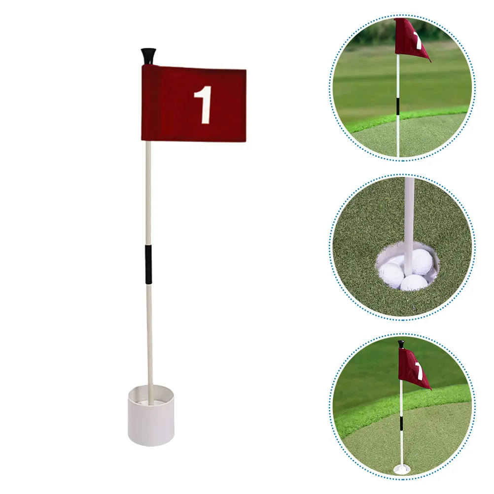 

1 Set Comfortable Golfing Training Flag Golf Goal Flagpole for Comprehensive Practice Experience