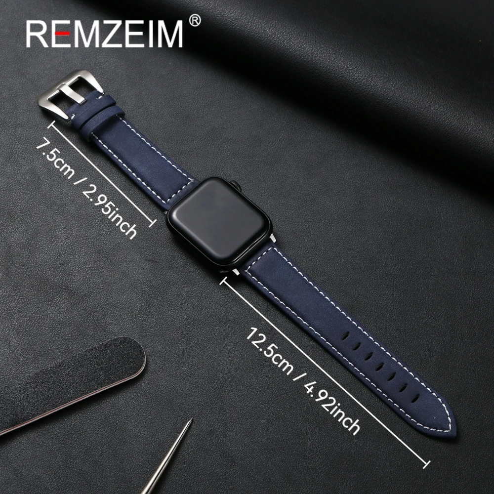 Retro Straps For Apple Watch Series 1-10 SE Ultra Watchbands For Iwatch 38/40/41/42/44/45/46/49mm Leather Watch Bracelet