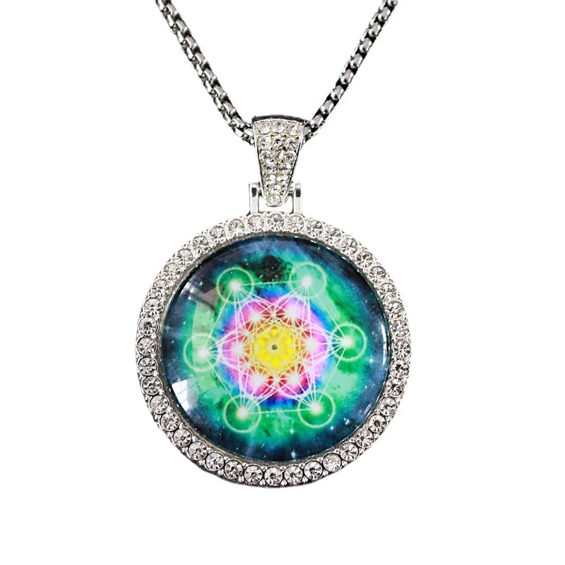 Six Stars Stainless Steel Zircon Pendant Sweater Necklace Orgone Energy Orgonite Jewelry Box Chain