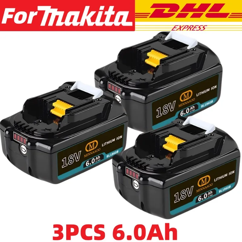 

100% Original 18V for Makita battery 18650 ithium-ion battery replaceable for Makita BL1850B BL1860B with 18V 3A charger