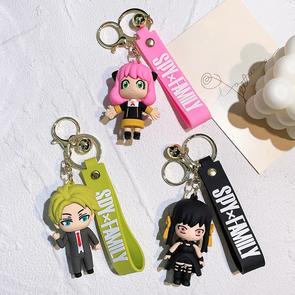 Anime SPY×FAMILY Keychain PVC Cartoon Key Chain Loid Forger Anya Forger Yor Forger Action Figures Keyring Bag Pendant Gifts