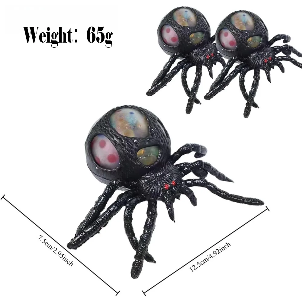 Squishy Halloween Spider Stress Ball Stress Relief Toy for Kids Adults, Sensory Fidget Anxiety Toys Gifts for Autism ADHD Relief