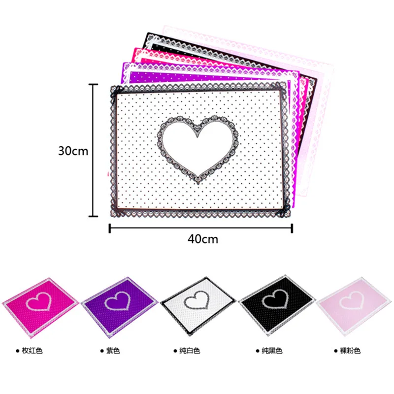 5Pcs  40*30cm Fashion Silicone Pillow Hand Holder Cushion Lace Table Washable Foldable Mat Pad Nail Art Salon Manicure Practice