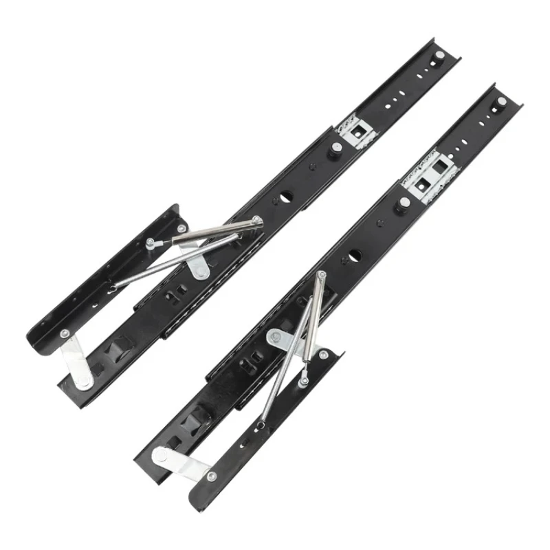 Invisible rising pull-out dining table guide rail, telescopic extension bay window rail, desktop slide rail