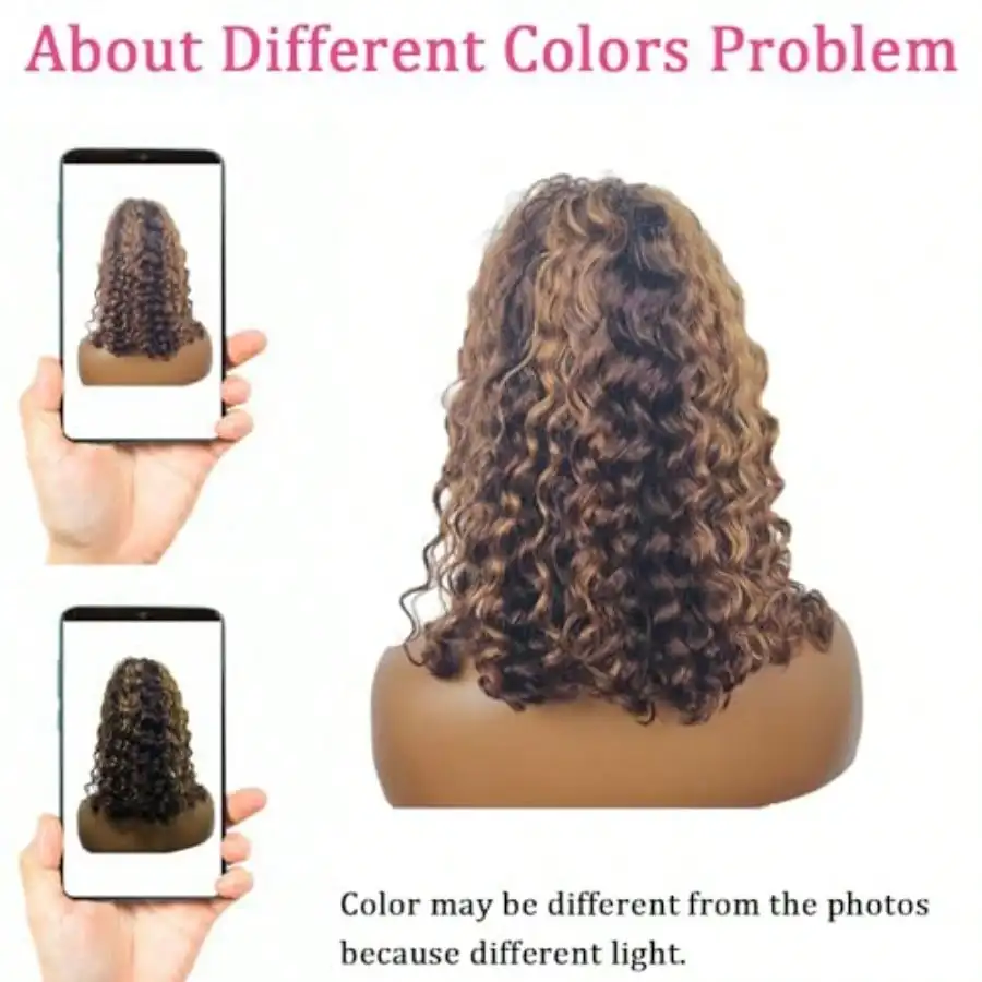 Ombre Lace Front Wig Human Hair Highlight 4/27 Honey Blonde Glueless HD Lace Front Wig Human Hair 5x5 Deep Wave Curly Wig 16inch For Women