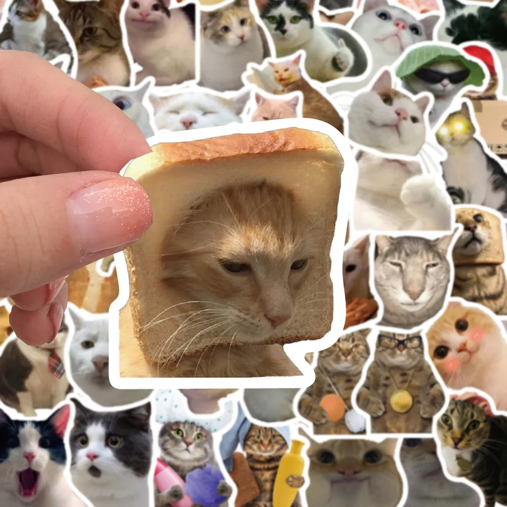 10/30/50PCS New DIY Cat Cartoon Personality Creative Computer Luggage Water Cup Car Decoration Waterproof Sticker Wholesale