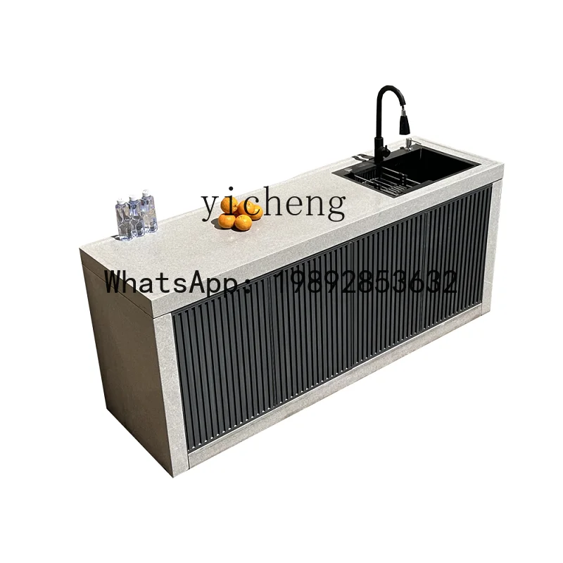 B1 Outdoor Console Outdoor Garden Wash Basin Courtyard Sink Basin Integrated Cabinet Yard Marble Wash Basin