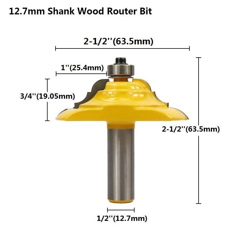 XCAN Wood Milling Cutter  1/2\'\' Shank Classical Ogee Table Edging Router Bit Pedestal Base Small Furniture Router Bit