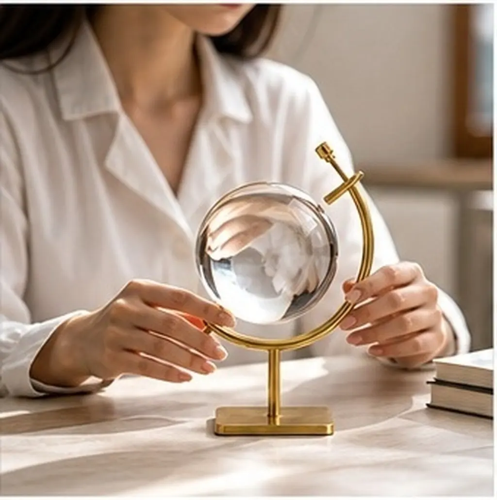 Stainless Steel Crystal Ball St Portable Lightweight Display Holder Bedroom Living Room Office Decor Metal Sphere St