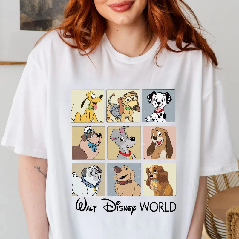 ديزني الكلب عشاق الرجال النساء تي شيرت ملكة جمال ولا منزل شخص بلوتو الربيع الكلب 101 الدلماسي بيتر بان نانا الأسرة تي شيرت #1