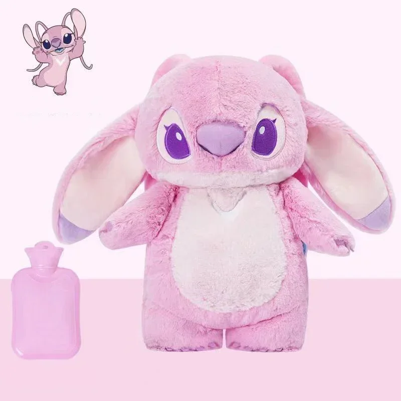 Lilo & Stitch Angel Lotus-豪華な湯たんぽ,カワイイ,ポータブル,ソフト,冬,子供向けギフト,アニメおもちゃ