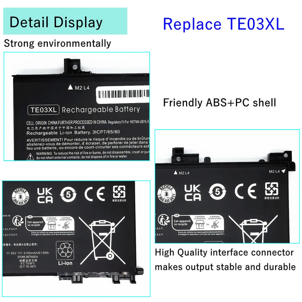 

TPN-Q173 TE03XL Laptop battery For HP PAVILION 15-BC000 15-BC011TX 15-BC012TX OMEN 15-AX000 15-AX015TX 15-AX016TX 15-AX018TX