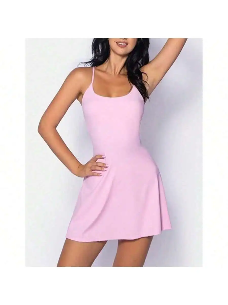 

Womens Sleeveless A-Line Mini Dress Casual Summer Tennis Dress