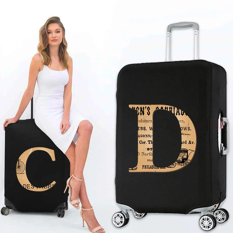 Brown 26 Letter Luggage Cover Thickened Protective Cover  for 18-32 Inch Luggage Travel Dust Cover Scratch Proof Accessories