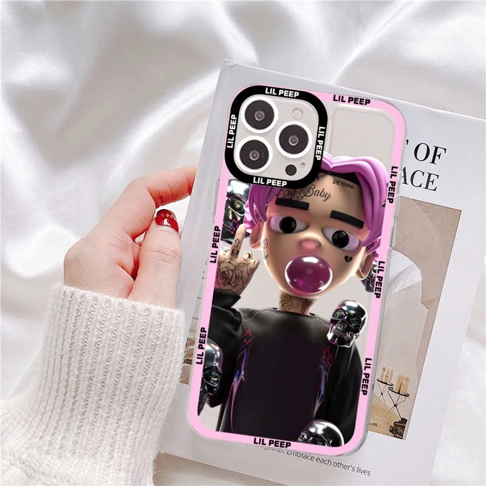 Hip Hop Rapper Lil P-Peep Phone Case For iPhone 11 12 13 14 Mini Pro Max XR X XS TPU Clear Case