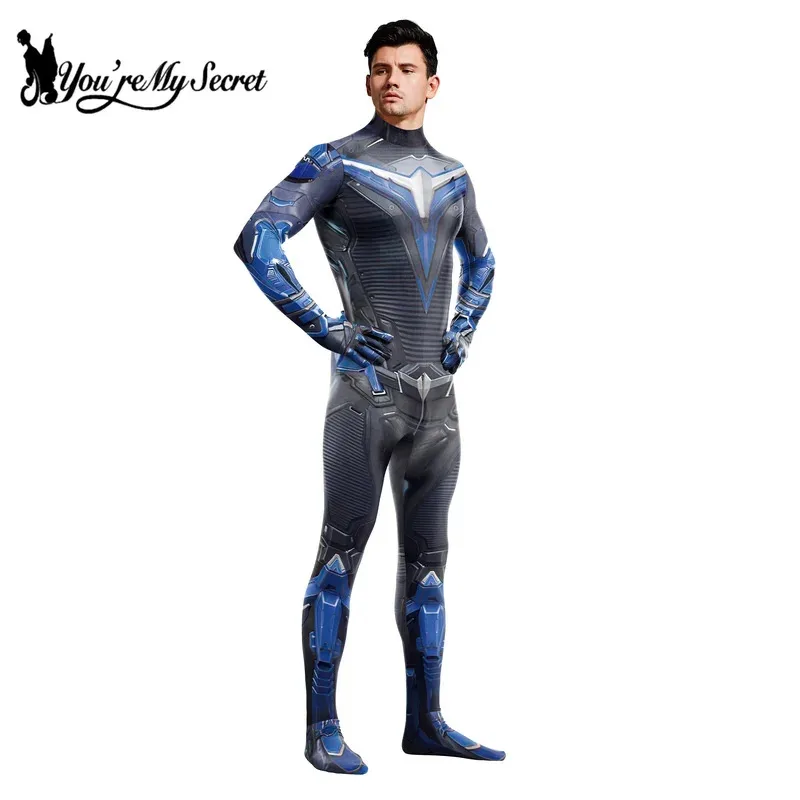 [คุณความลับของฉัน] เกราะซูเปอร์ฮีโร่พิมพ์คอสเพลย์เครื่องแต่งกายบอดี้สูทปาร์ตี้ฮาโลวีนJ Umpsuitสําหรับผู้หญิงผู้ชายบอดี้สูท