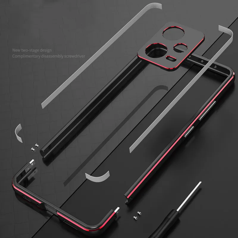 Aluminum metal bumper Frame Slim Cover phone case+ carmera Protector For POCO F5 F4 GT F3 Redmi Note 12 Turbo 12+ Redmi K60 Pro