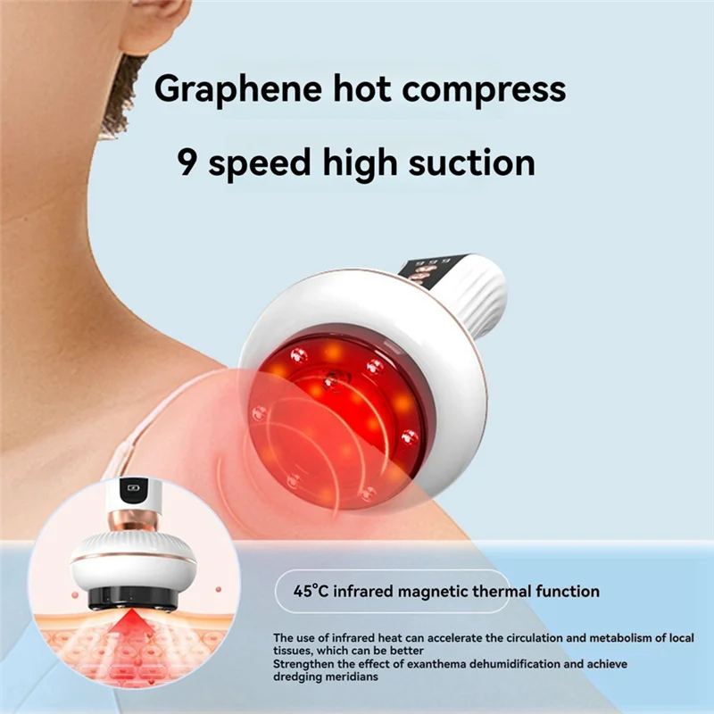 AA20-Intelligent Negative Pressure Cupping Massage Instrument Electric Guasha Scraping Apparatus Heating Body Massage
