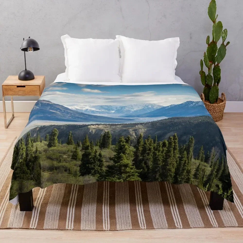 Forest Mountains River National Park Nature Photography Wall Art Throw Blanket