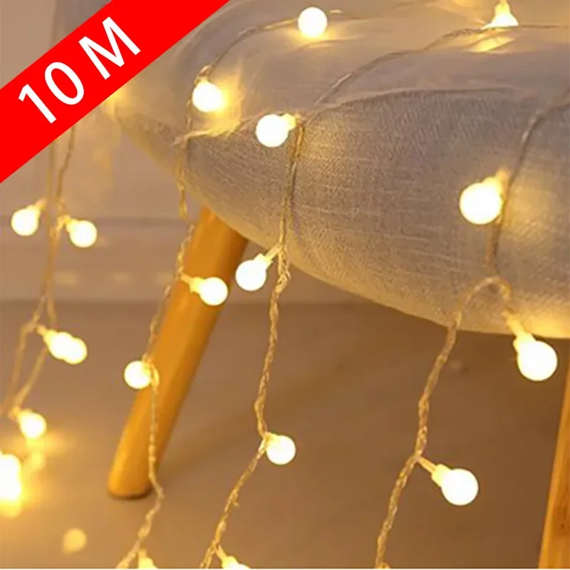 

10 м USB/аккумулятор Power Ball светодиодные гирлянды гирлянды уличная лампа свадебный сад гирлянды рождественские украшения