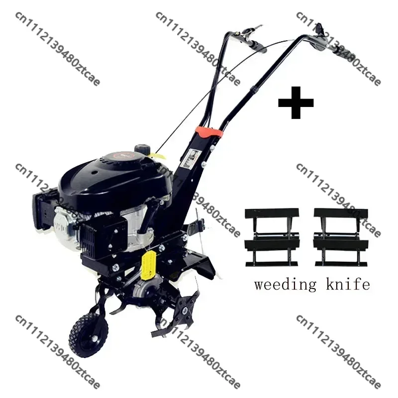 New 4-Stroke Handheld Micro Tiller Soil Loosening Ditching Weeding Rotary Tiller for Orchard Vegetable Garden Farming