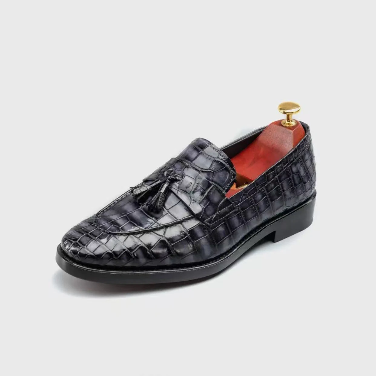 chue new men crocodile shoes male loafers wedding business office shoes fahion leisure view 2