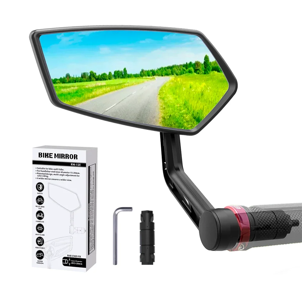 Upgraded Anti-Shake Rotatable Back Bar Mirror Bike Handlebar Bar End Mirror Bicycle Mirror