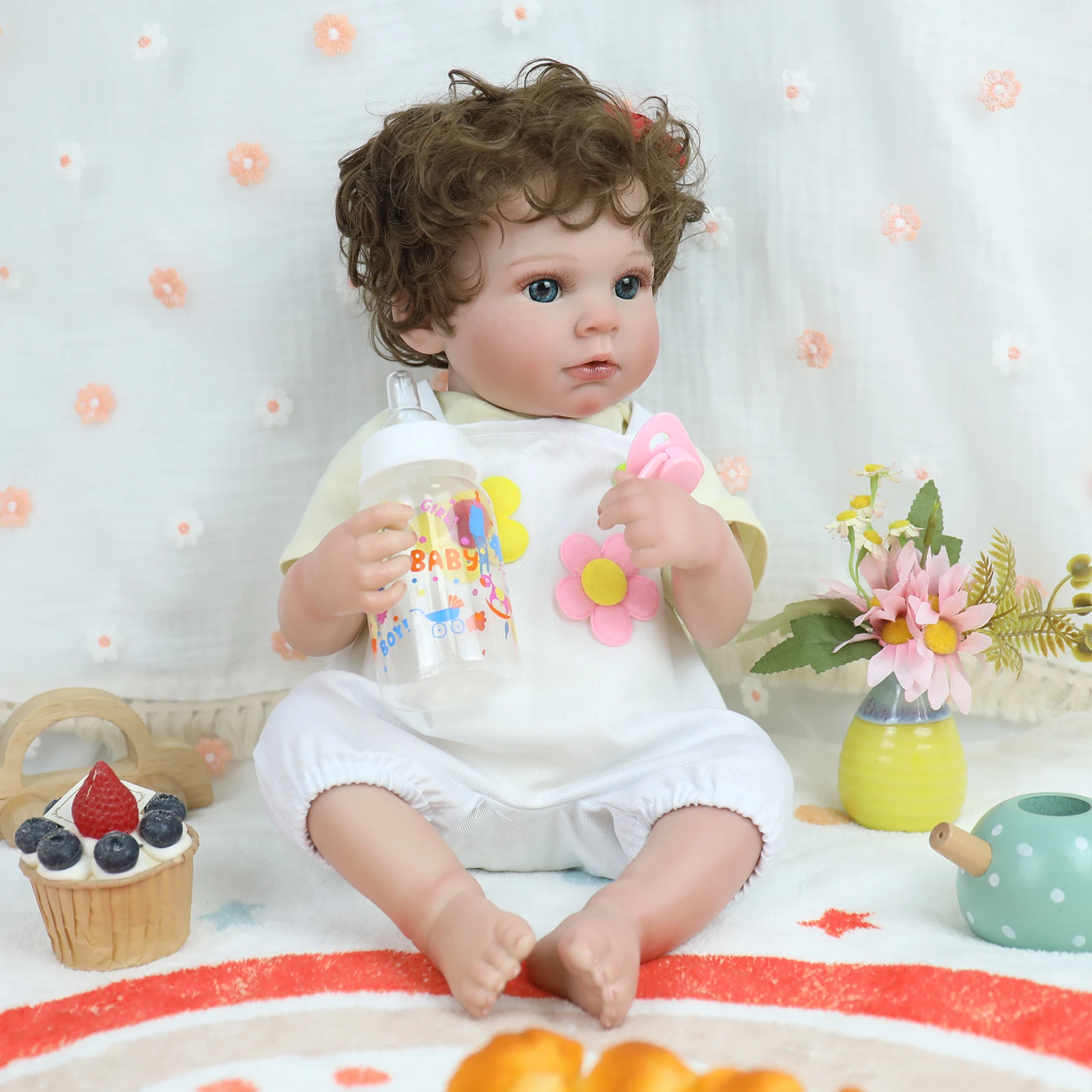 50 سنتيمتر الانتهاء رسمت تولد من جديد دمية طفل فتاة نابض بالحياة الوليد طفلة كامل الجسم سيليكون الفينيل لينة الصغار هدية الكريسماس لعبة #3
