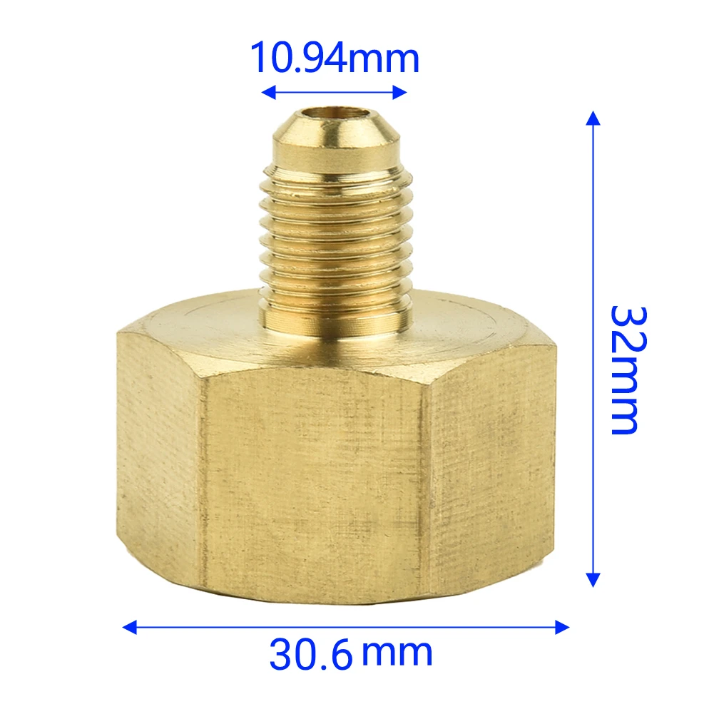 1 Pc Car Air Conditioner Adapter Refrigerantion Bottle Vacuum Pump Adapter Fit For R134A W21.8 To W21 To 1/4'' SAE 32mm - view 6